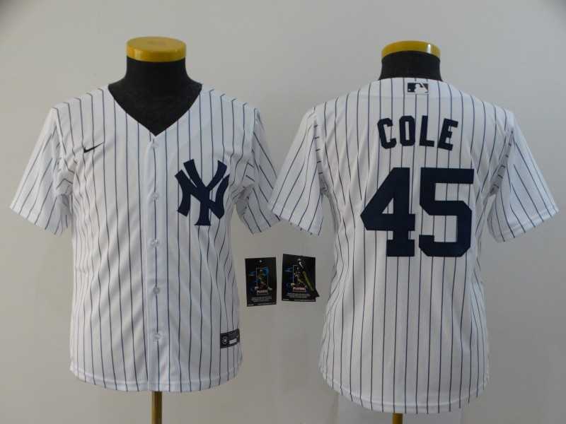 Youth Yankees 45 Gerrit Cole White 2020 Nike Cool Base Jersey,We sell and wholesale Youth Yankees 45 Gerrit Cole White 2020 Nike Cool Base Jersey on line form chian!